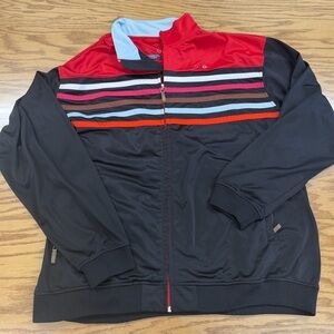 Vintage Coogi Track Jacket Red Black White Stripes Full Zip Men’s 4XL
